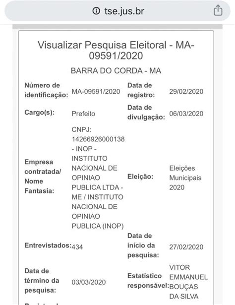 Amanh Primeira Pesquisa Registrada Na Justi A Eleitoral Ser