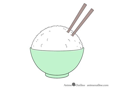 How to Draw a Rice Bowl Step by Step - AnimeOutline