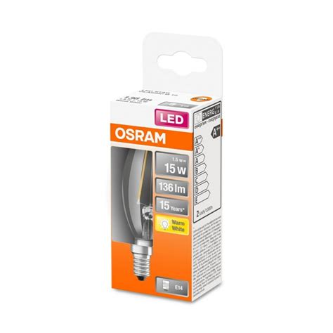 Osram Led Filament Retrofit Classic B Kerze 1 2w 15w E14 Klar 136lm