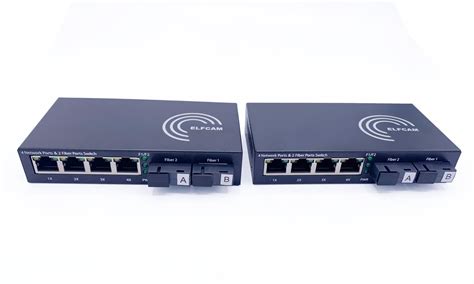 Elfcam Lot De Convertisseur Fibre Ethernet Fibre Ports