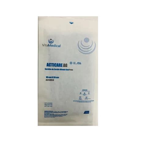 Curativo De Carvão Ativado Prata Acticare Ag 10x20cm Shopee Brasil