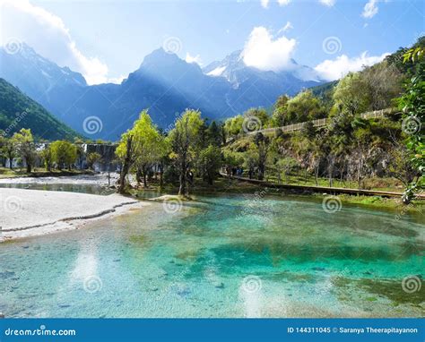 Scenery of Blue Moon Valley with Tourists Stock Image - Image of cold ...