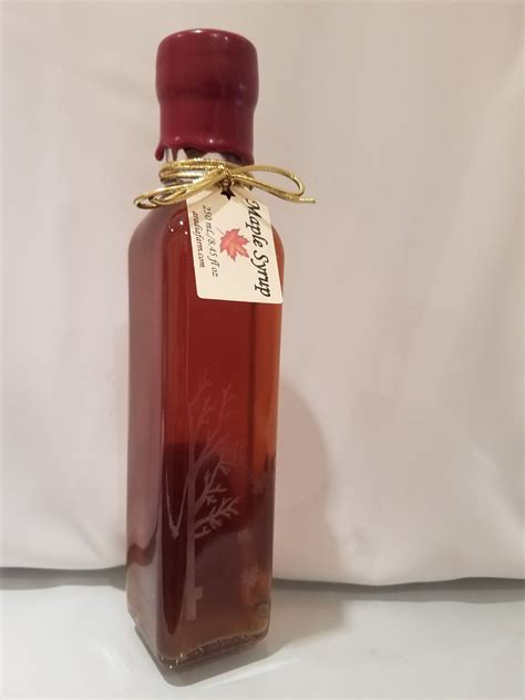 Maple Syrup Ml Etched Glass Bottle Maple Syrup Aradia Farm Llc