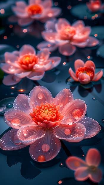 Premium Photo Pink Lotus Flowers Floating In Water