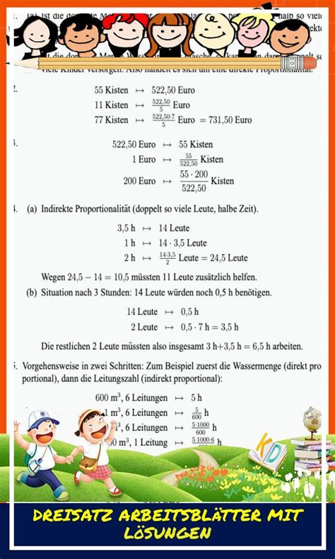 Dreisatz Arbeitsbl Tter Mit L Sungen Allgemeine Arbeitsbl Tter