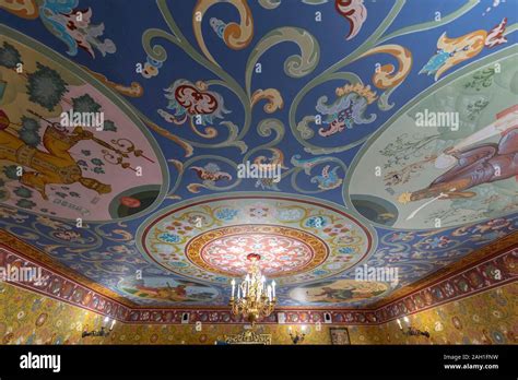 Moscow, Russia - interior of The wooden palace or castle (Russian ...