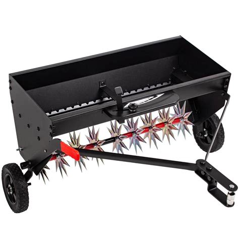 40 In Tow Behind Spiker Seeder Lawn Drop Spreader With Spike Aerator