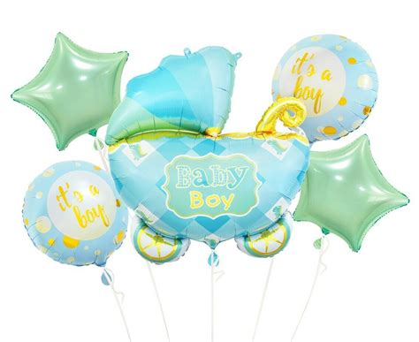 Niebieskie Balony Foliowe Baby Shower Ch Opiec Szt Wiat Zabawek