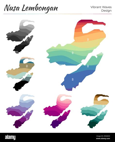 Set Of Vector Maps Of Nusa Lembongan Vibrant Waves Design Bright Map