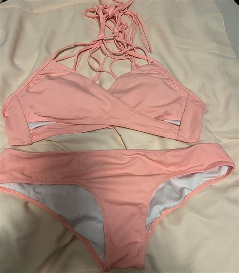 Victorias Secret Pink Peach Colored Bikini Mediu… Gem