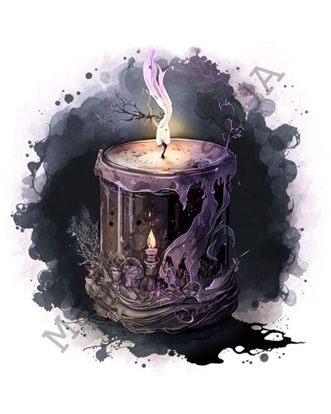 Fantasy Candle 9 Portraits Set Candle Clipart Commercial Etsy