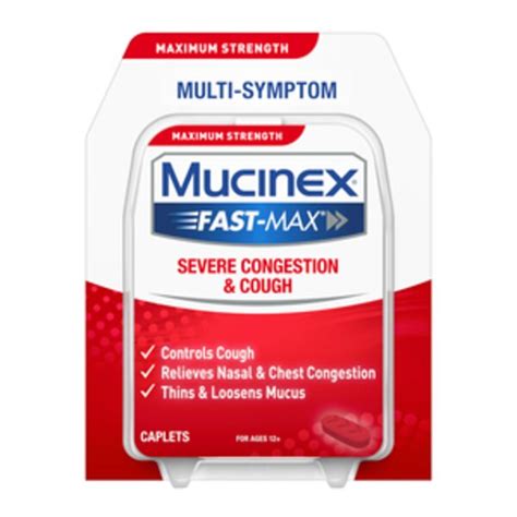 Mucinex Fast Max Adult Severe Congestion And Cold Caplets 20 Ct Fsa