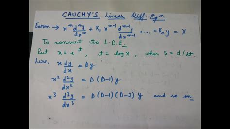 Cauchy S Linear Differential Equation Mathematics 2 YouTube