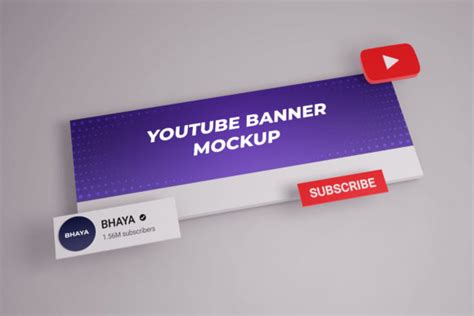 Youtube Cover Banner And Profile 3d Mockup Graphic By Mianik · Creative