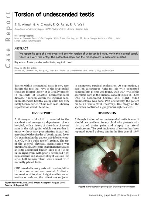 Pdf Torsion Of Undescended Testis