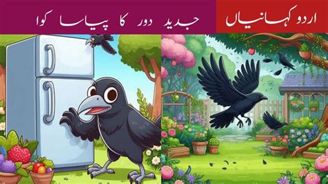 Piyasa Kawa Modern Thirsty Crow Funny Story Urdu Hindi Tinytales