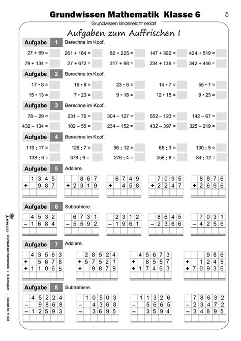 Grundwissen Mathematik Klasse