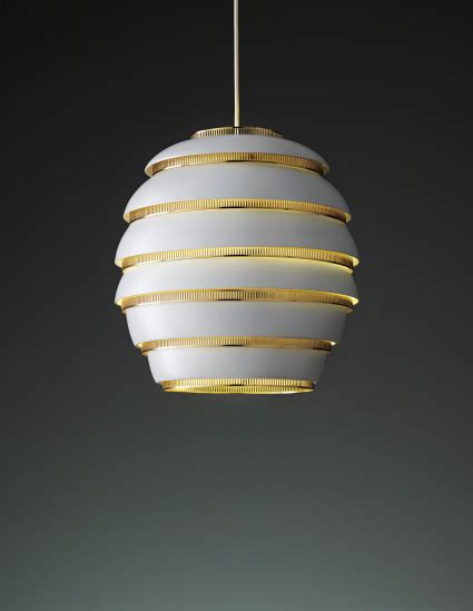 Alvar Aalto A Painted Aluminum And Brass Beehive Ceiling Light