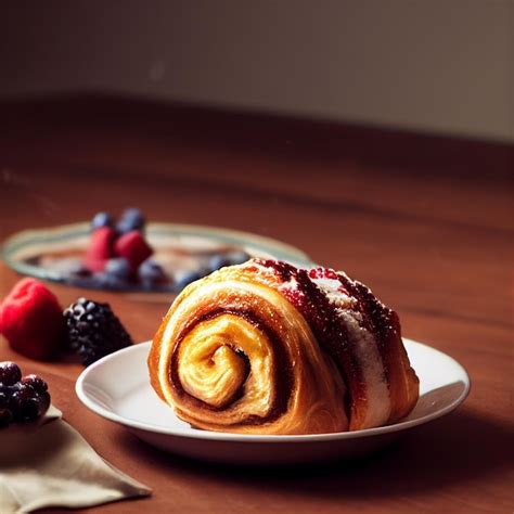 Premium Photo | Cinnamon roll or cinnamon bun with a icing on top