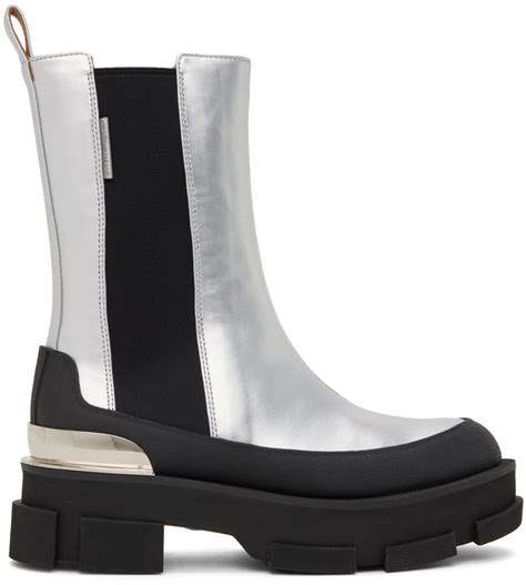 Both Silver Gao Platform Chelsea Boots Ssense Uk