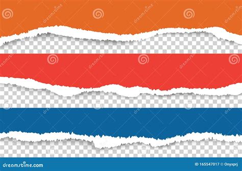 Ripped Paper Torn Color Paper Sheets Vector Set Stock Vector