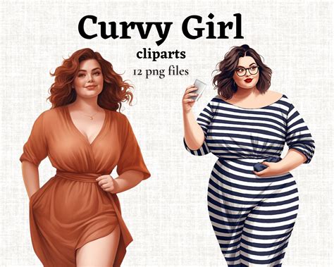 Curvy Girl Clipart Fashion Girl PNG Plus Size Girl Image Etsy UK