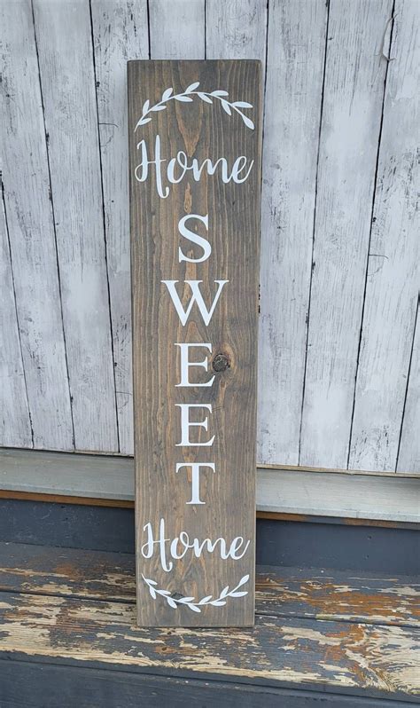 Farmhouse Home Sweet Home Welcome Sign Wooden Rustic Decor Front Door