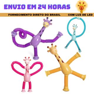 Kit Girafas Estica E Gruda Ventosa Led Brinquedo Infantil Shopee