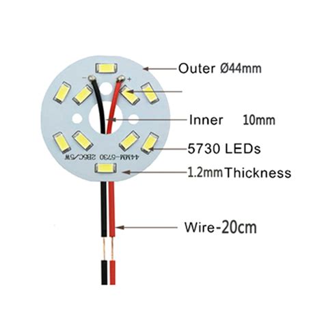 Adet Soldered Mm W Smd Led Boncuk Al Minyum Substrat Plaka