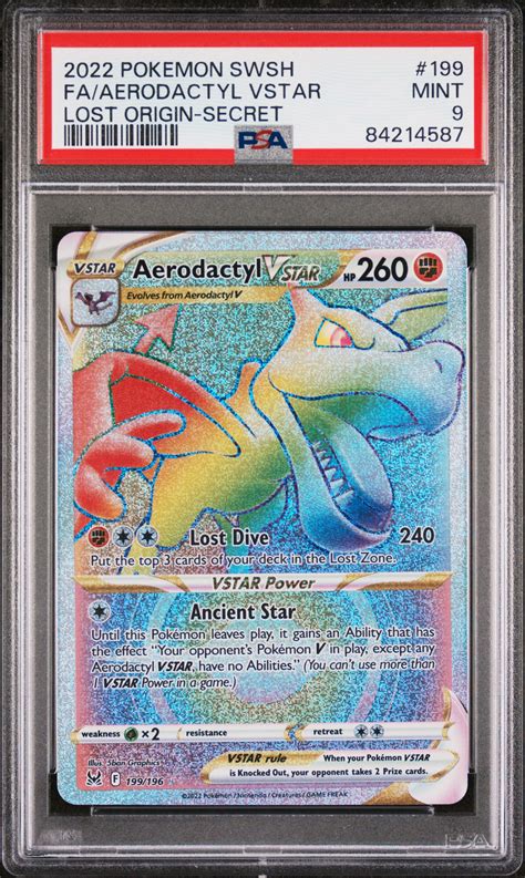 Aerodactyl VSTAR 2022 Sword Shield Lost Origin 199 196 Holo Secret