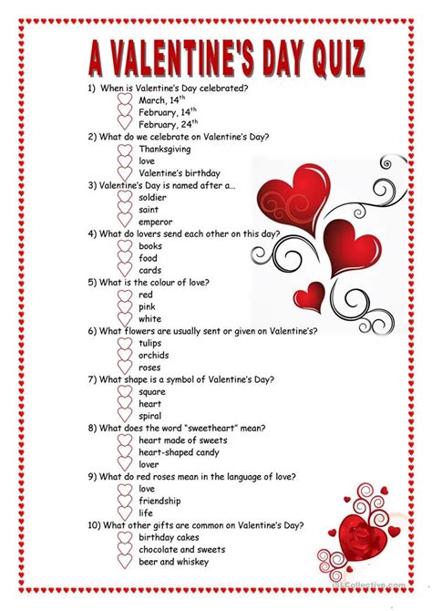 Printable Valentine Trivia