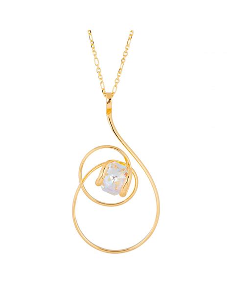 Marazzini Necklace Swarovski Crystal Octagon AB Doppio Cerchio Andrea