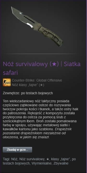 Kosa Cs Go N Survivalowy Siatka Safari Oficjalne