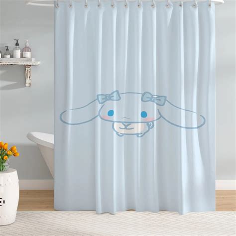 Dmh Sanrios Mymelody Cinnamoroll Kuromi Kawaii Cartoon Shower Curtains