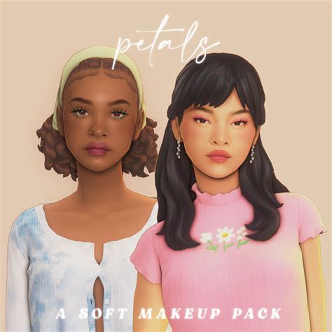 Petals A Soft Makeup Pack Sims Cc Skin Sims Cc Makeup Sims