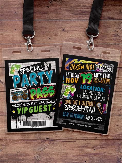 Hip Hop Retro Neon Vip Pass Backstage Pass Vip Etsy