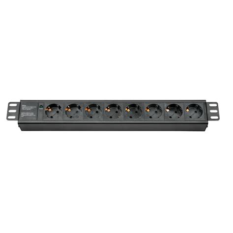 1u 19 8 Ways Schuko European Rack Mount Pdu With Power Indicator For