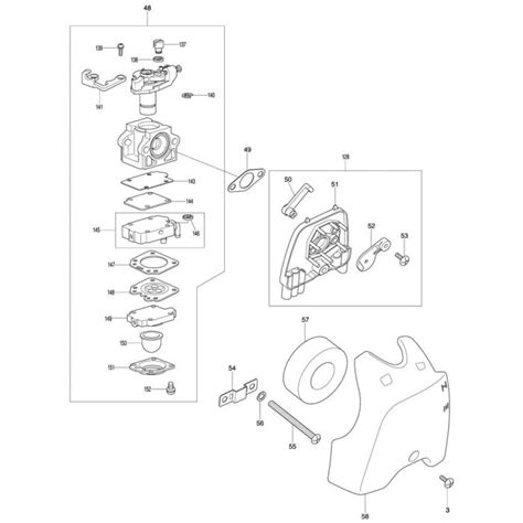 Carburettor Assembly For Makita Em2600l Brushcutter Lands Engineers