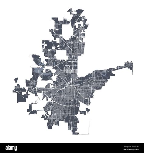 Fort Worth Map Detailed Vector Map Of Fort Worth City Texas