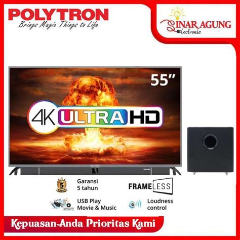 Jual POLYTRON LED TV PLD 55BU8850 FRAMELESS 4K ULTRA HD 55 INCH