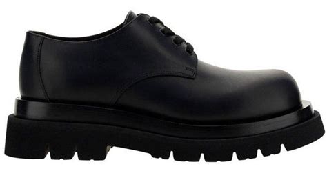 Bottega Veneta Lug Lace Up Derby Shoes In Black For Men Lyst