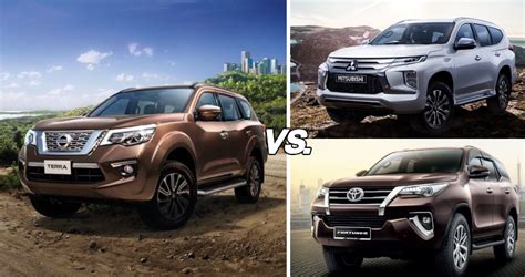 Nissan Terra Vs Fortuner Vs Montero Sport Mid Size Suv Threesome Comparison