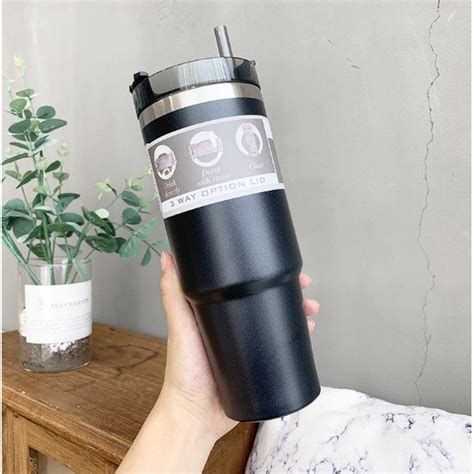 Tyeso 890ml Stainless Steel Thermos Tumbler Starbucks Macaron Mug Cup