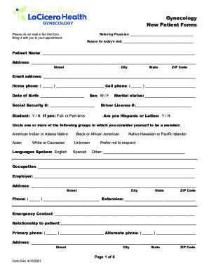 Fillable Online New Patient Paperwork Template 4 15 21 Fax Email Print