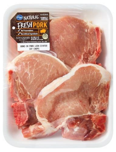 Kroger Bone In Pork Loin Center Cut Chop 1 Lb Jay C Food Stores