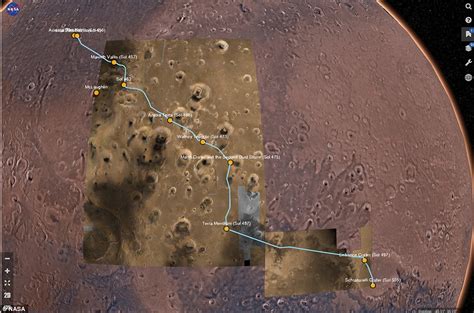 Science Fiction Interactive Map Of Mars Reveals The Real Route Taken