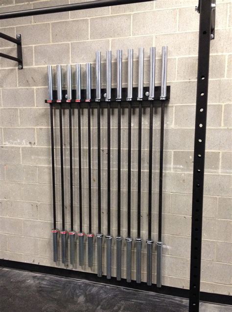 12 Bar Vertical Barbell Storage Rack Wall Mounted Olympic Bar Holder