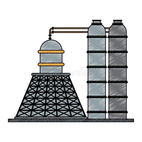 Garabato De Las M Quinas De La Industria De La Planta Ilustraci N Del