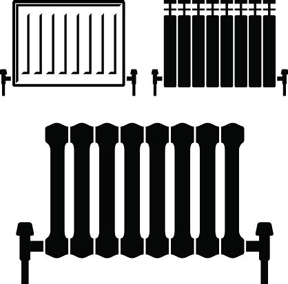 Central Heating Radiator Black Symbols Stock Vector | Royalty-Free ...