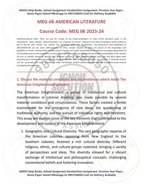 Ignou Meg Solved Assignment English Medium Ignou Solved